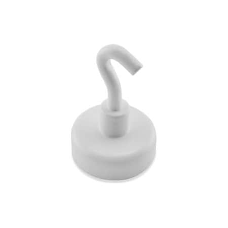 Master Magnetics Master Magnetics Ceramic Magnetic Hook MHHH9BX - 9 Lbs. Pull White Enamel Paint - Pkg Qty 25 MHHH9BX